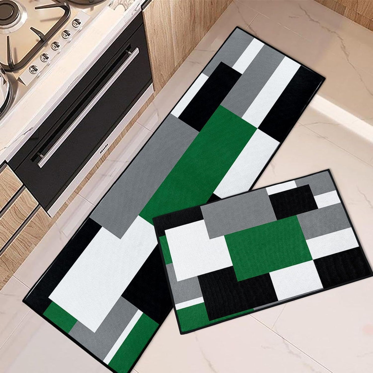 Geometrisch gemusterter Küchenläufer Teppich