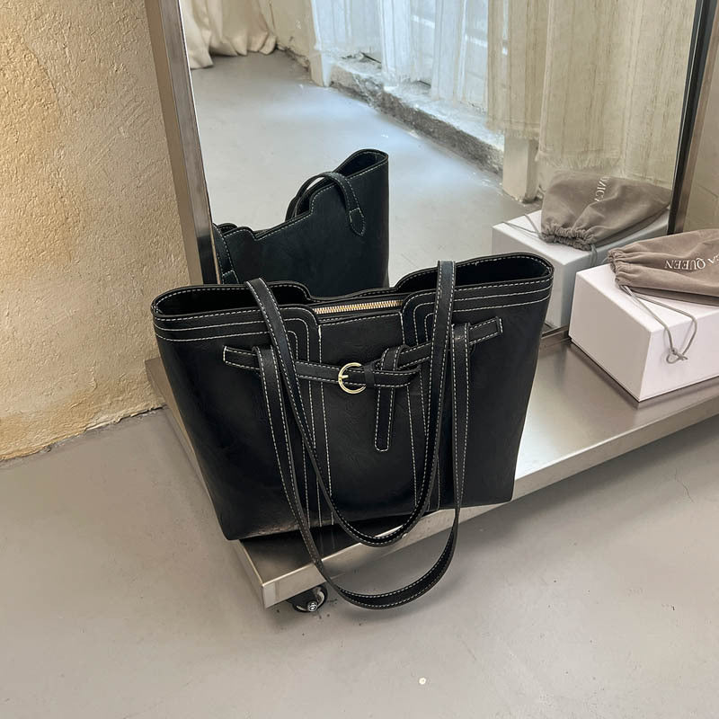 Stylische Leder Tote Bag