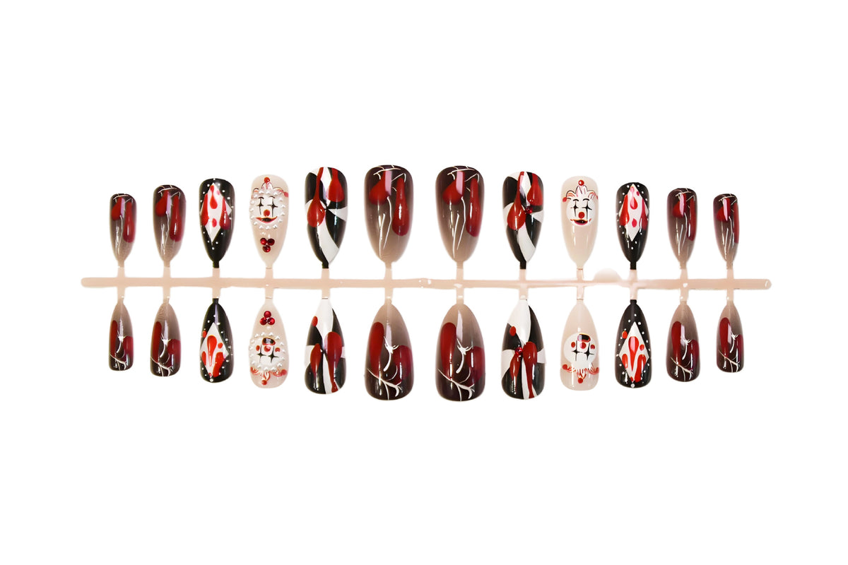 Halloween Kunstnagelset mit blutigen Motiv-Designs und kreativen Grafiken Brehn