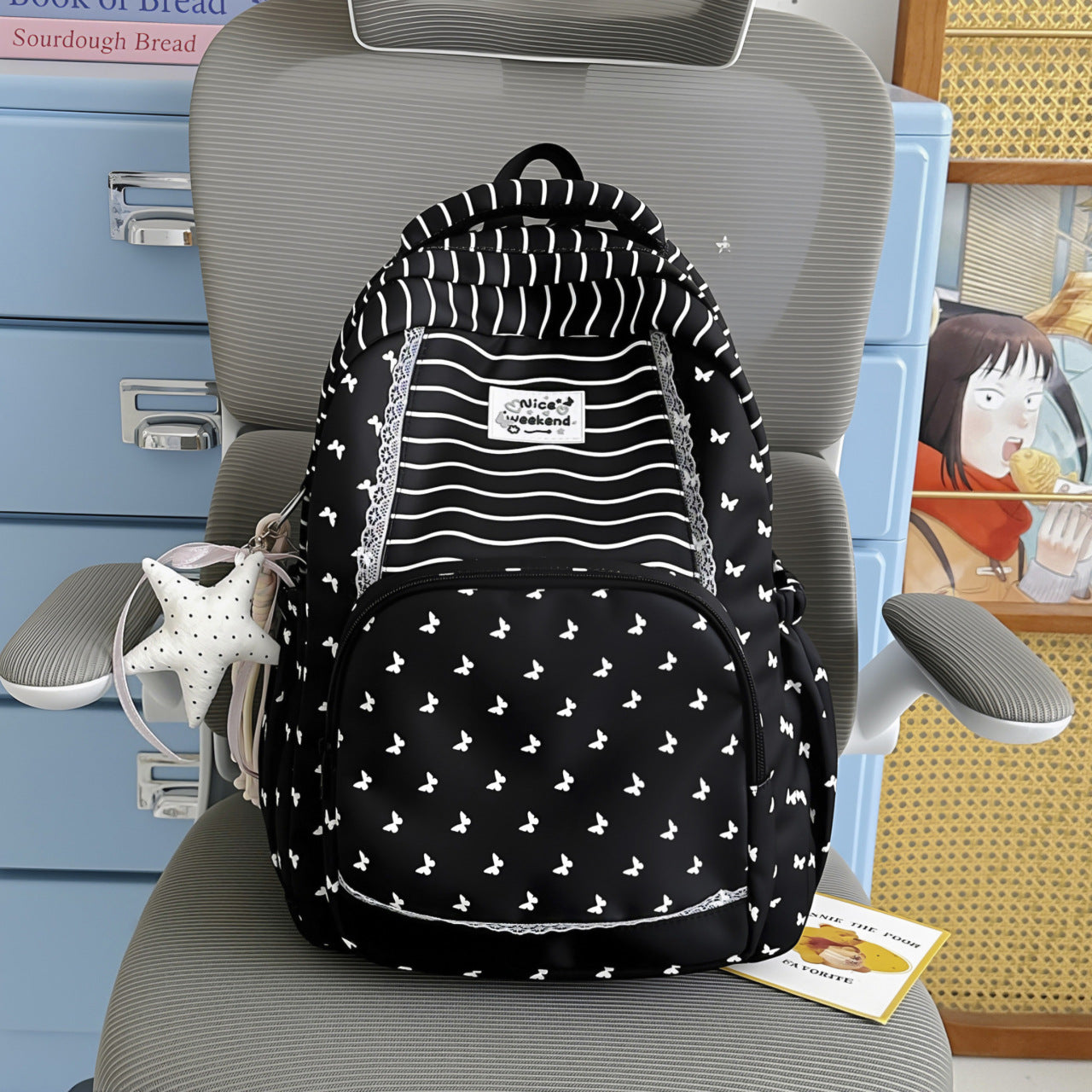 Stylische gemusterte Schulrucksack