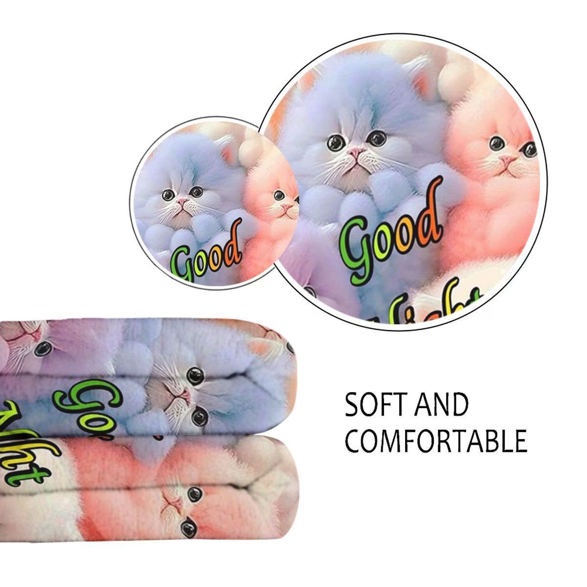 Plüsch Katze-Themen Fleece-Decke