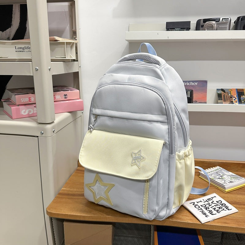Niedlicher lässiger Schulrucksack mit Sternenverzierungen