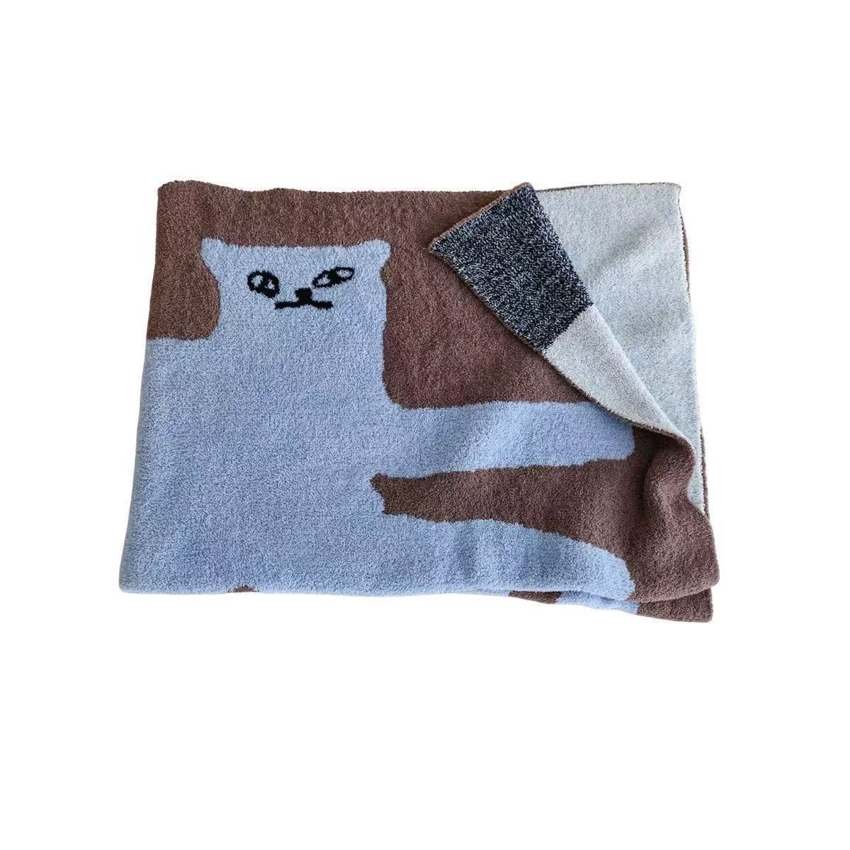 Gemütliche katzenmotivierte Wurfdecke