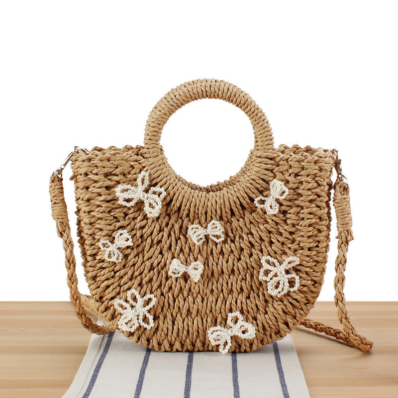 Korbtasche mit Floralem Designs Brehn