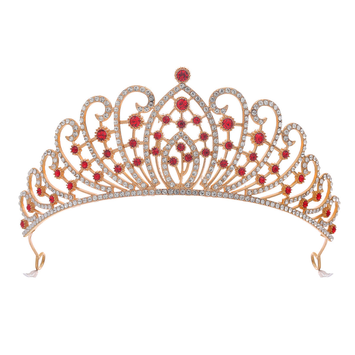 Damen Elegante Strass-Tiara mit floralen Details Brehn