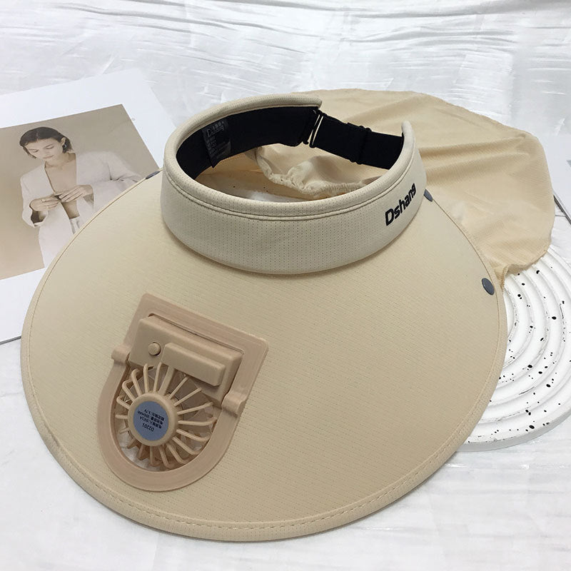 Große UV-Schutz-Sonnenblende mit abnehmbarem Mini-Venti und faltbarem Nackenschutz Brehn