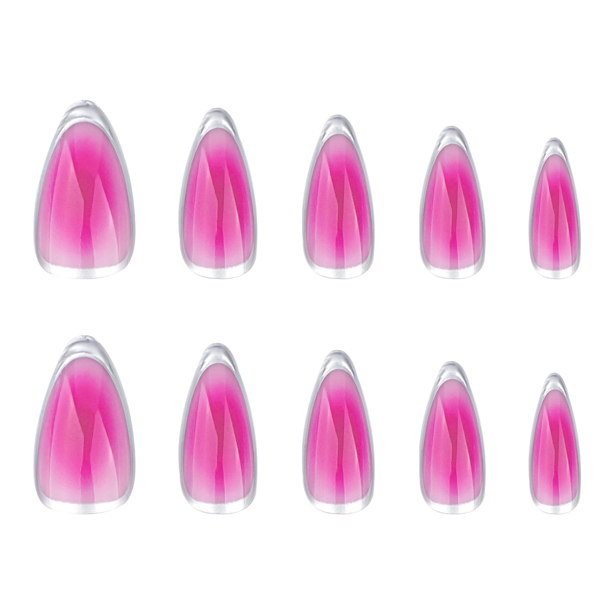 Kunstvolle Stiletto-Nägel mit Ombre-Effekt und Glanz Brehn