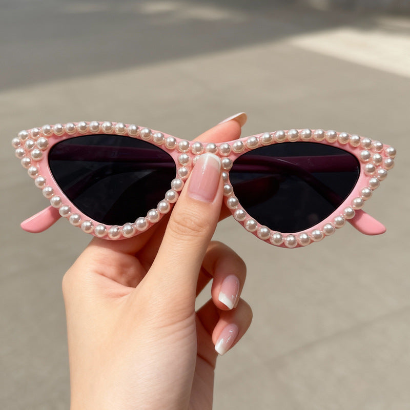 Perlenverzierte Katzenaugen-Sonnenbrille Brehn