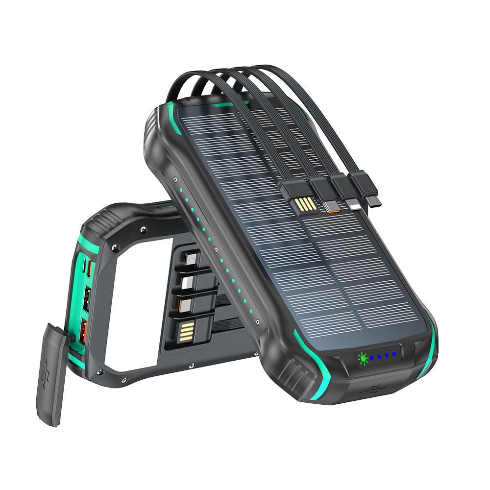 Tragbare Solar-Powerbank mit Multifunktionalen Ladeanschlüssen und Robustem Gehäuse Brehn