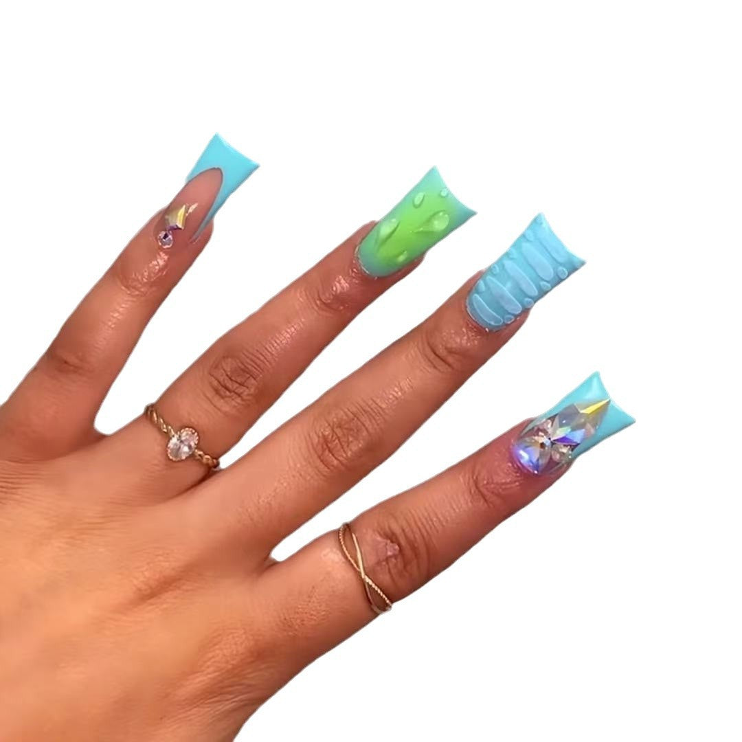 Dekorative Lange Acryl Nagelverlängerungen Brehn