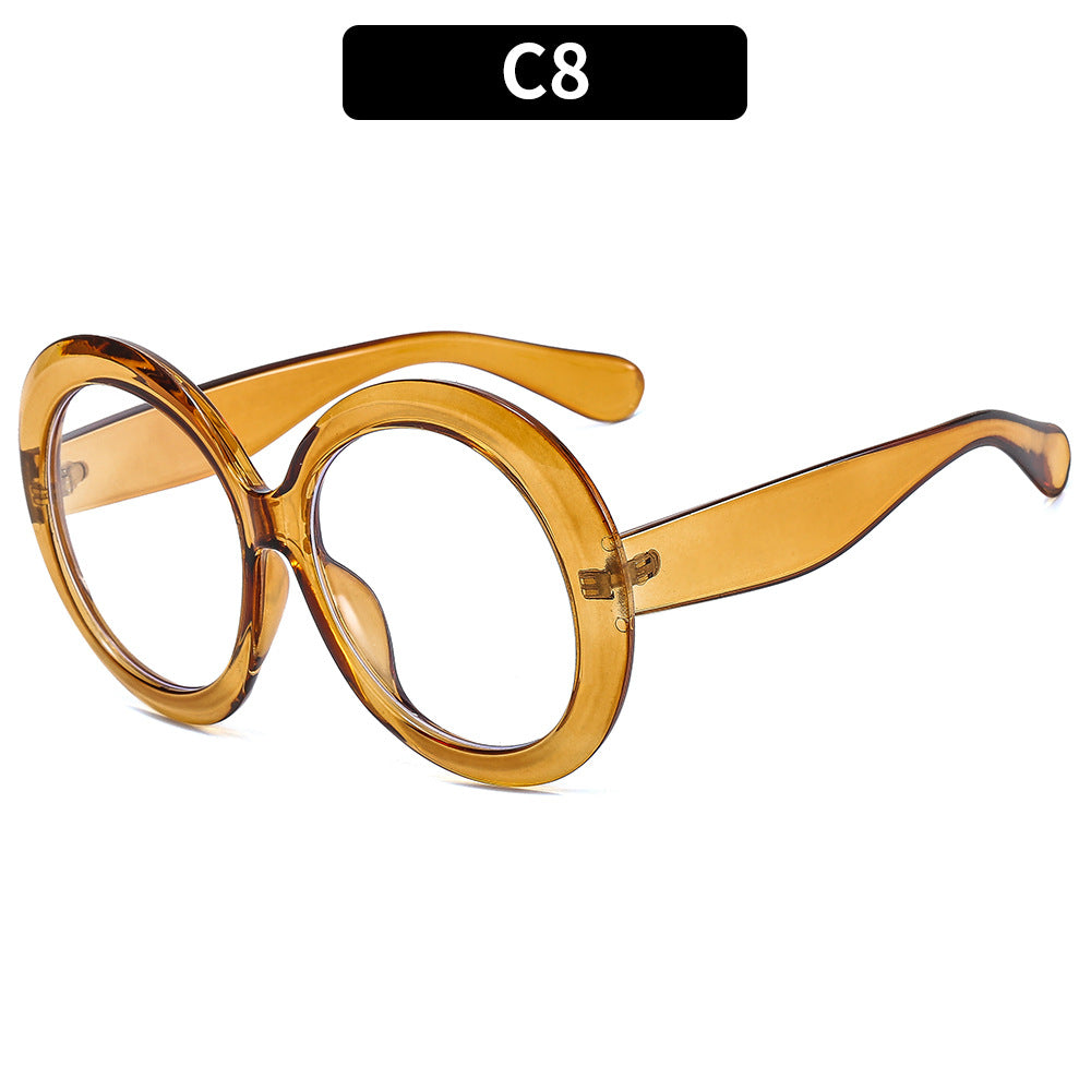 Übergroße runde Rahmenbrille