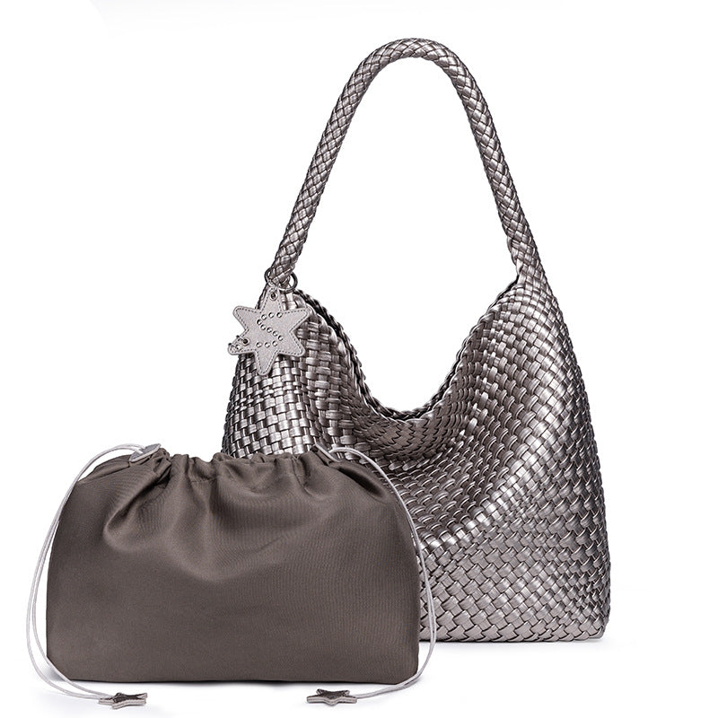 Geflochtene vegane Leder Hobo-Handtasche Brehn