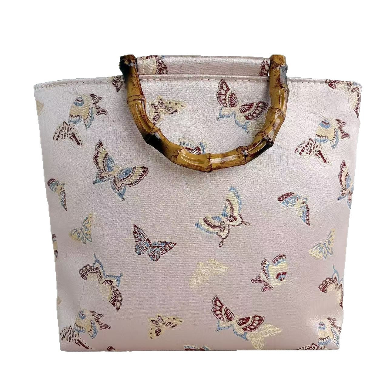 Handgefertigte Tasche mit Bambusgriffen Brehn