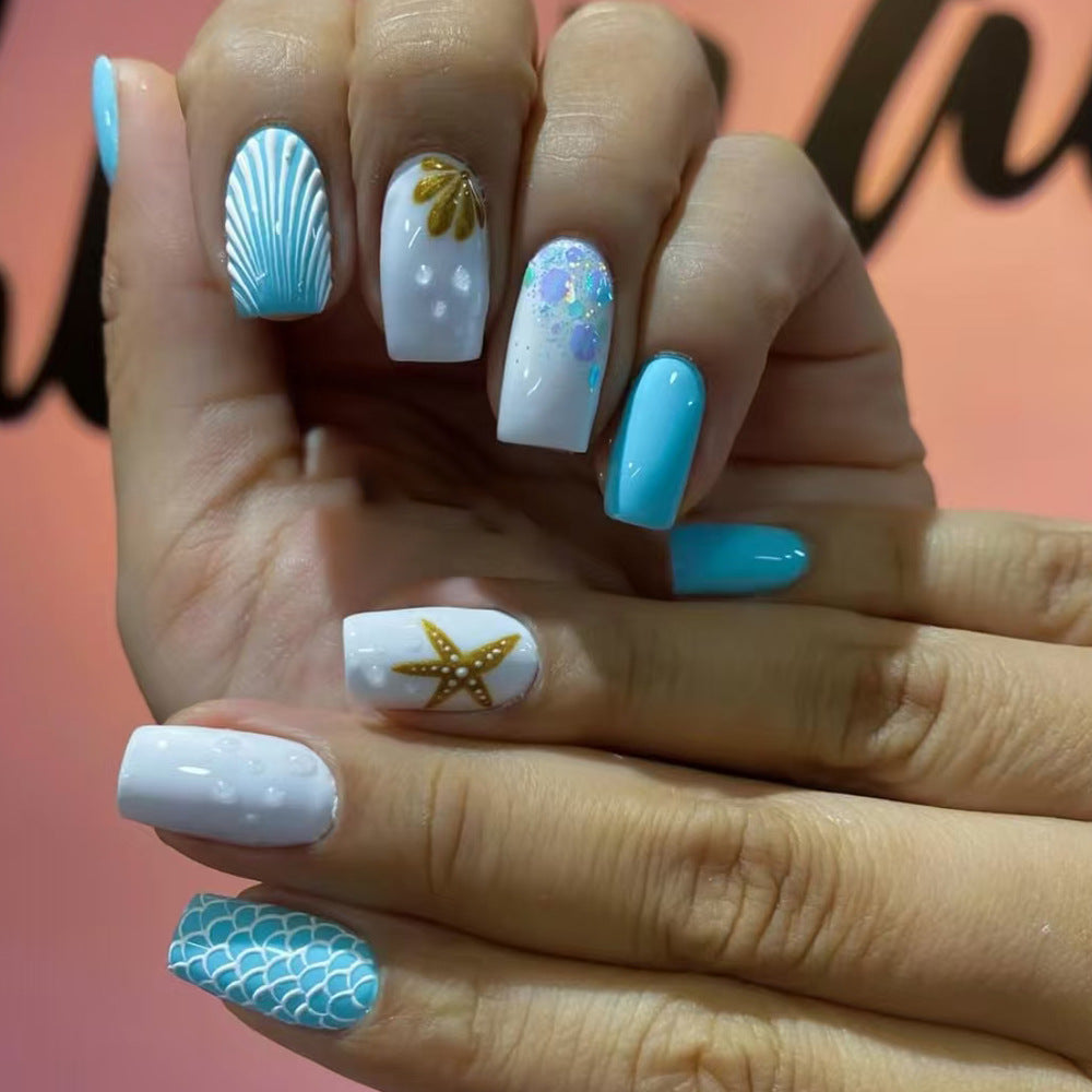 Nautisch inspiriertes Press-On Nagelset Brehn