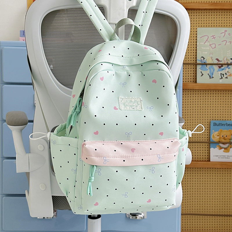 Charmanter Kinder-Punktemuster-Schulrucksack
