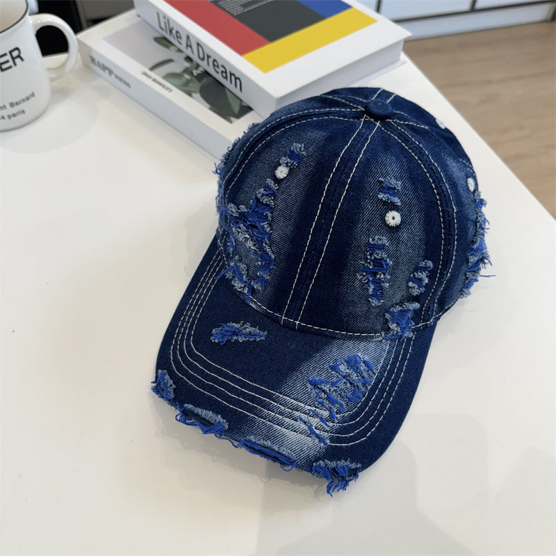 Damen Destroyed Denim Baseball Cap Brehn