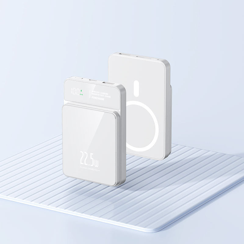 Tragbare Powerbank mit kabelloser Ladefunktion und digitalem Temperaturdisplay Brehn