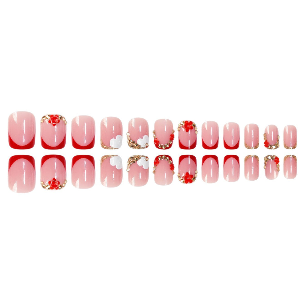 Elegantes Floral Press-On Nagelkunstset Brehn