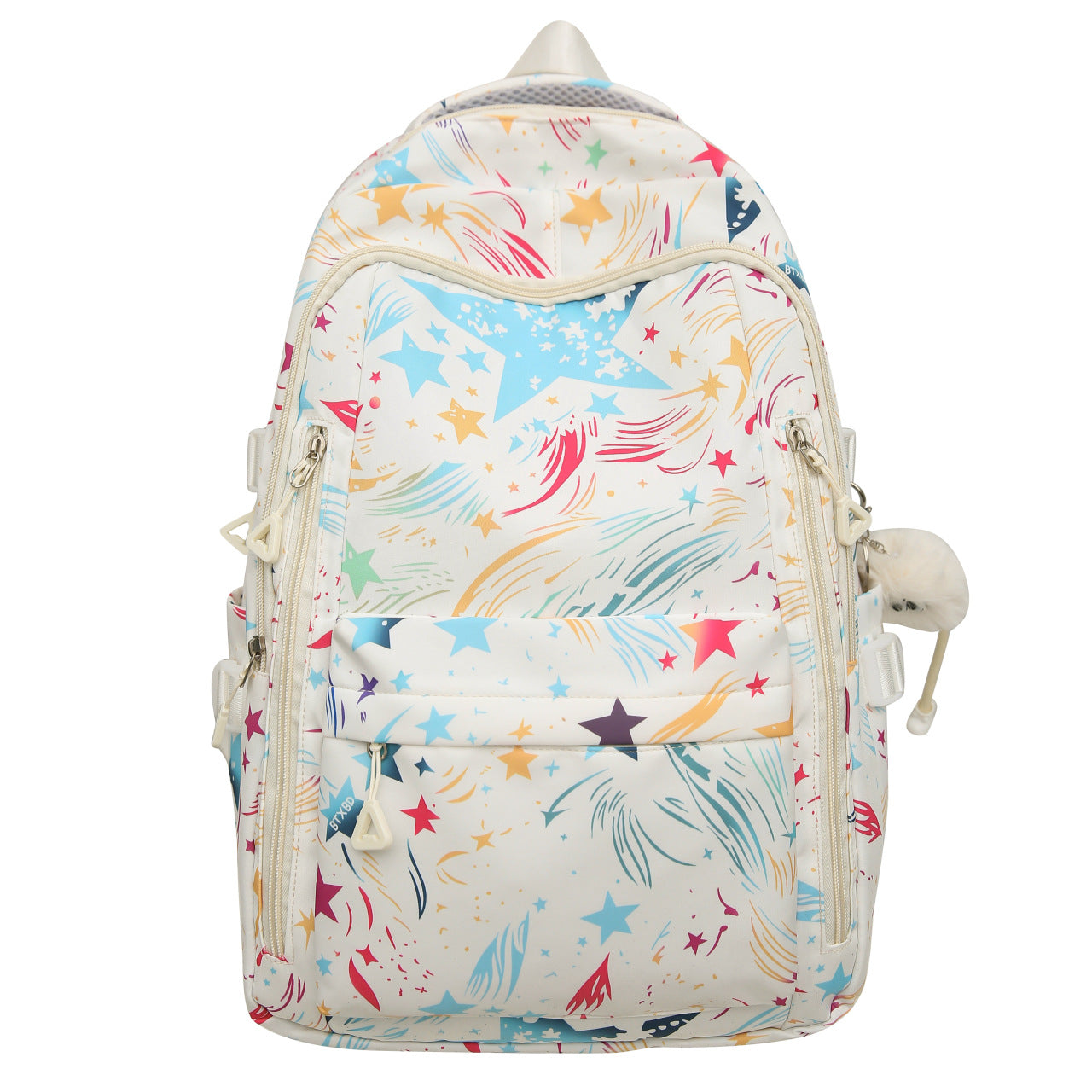 Rucksack mit Buntem Sternenmuster und Innovativen Stauraumoptionen Brehn