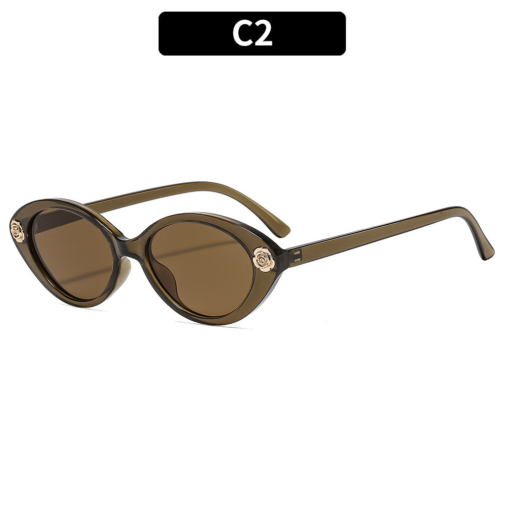 Elegante Vintage-inspirierte ovale Rahmen-Sonnenbrille