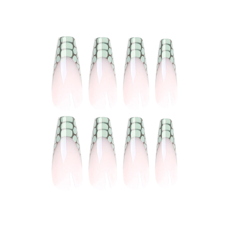 Kunstvolle Gel-Nägel mit elegantem Schlangenmuster und Hochglanz Brehn