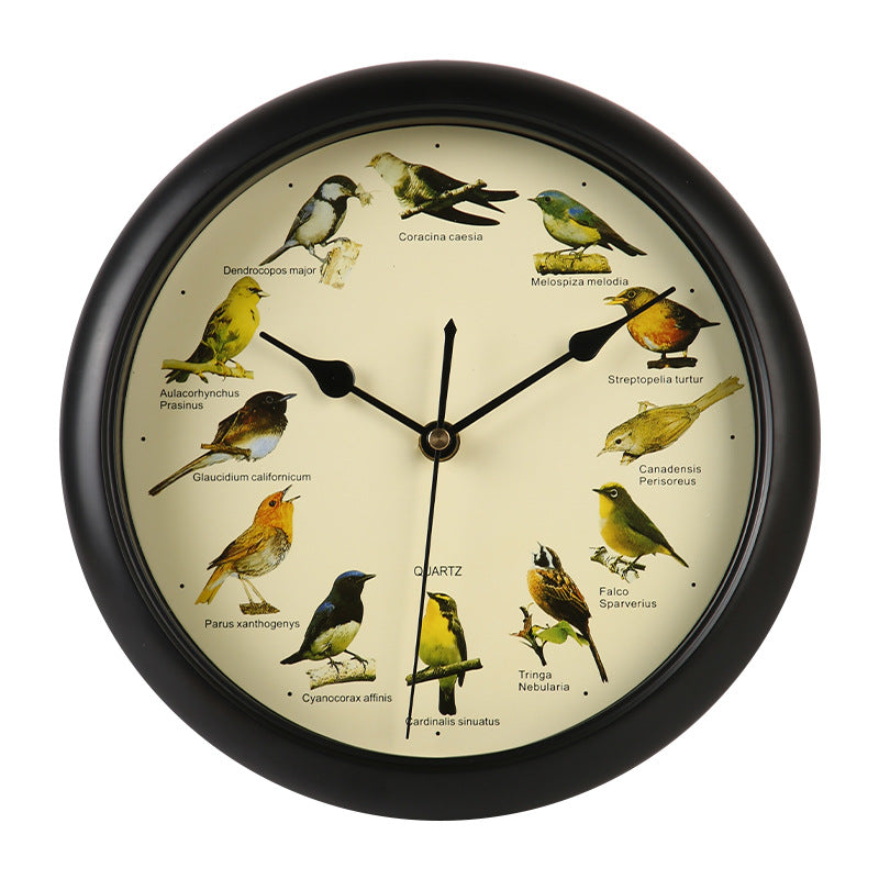 Wanduhr mit buntem Vogeldesign Brehn
