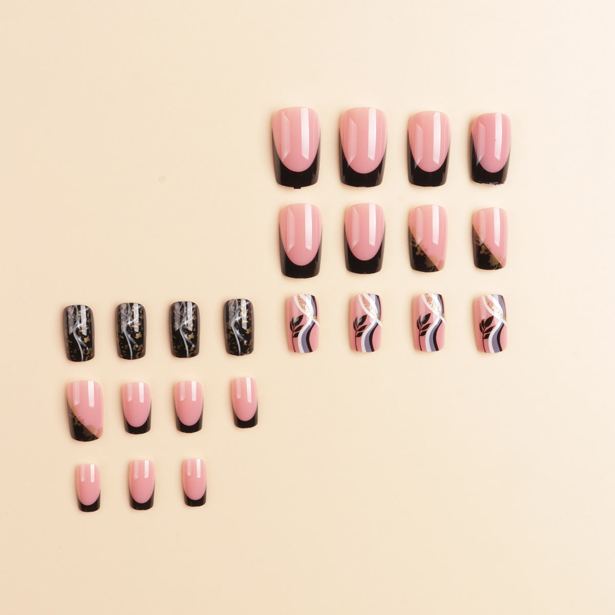 Künstlerisches Luxus Press-On Nageldesign Brehn