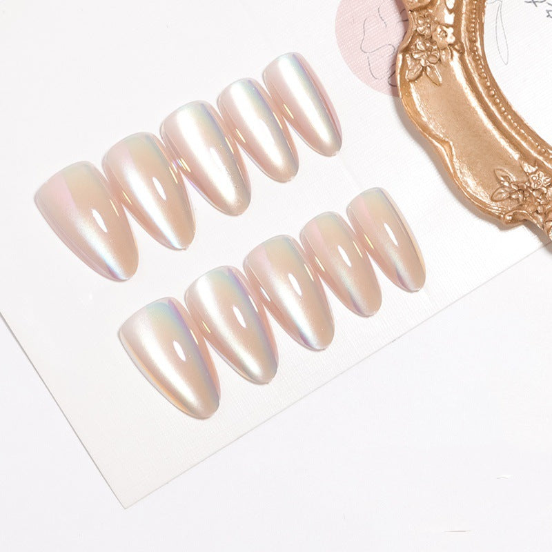 Iridescent Glossy Press-On Nail Set Brehn