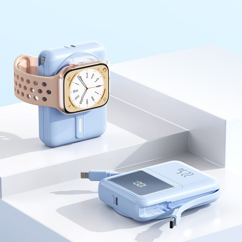 Tragbare Powerbank mit Integriertem Apple Watch Halterungsmechanismus und Schnellladefunktion Brehn