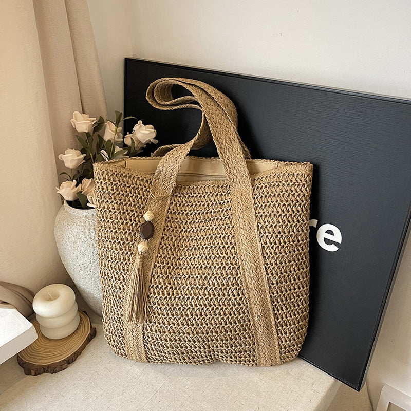 Handgefertigte Strohtasche Strandtasche