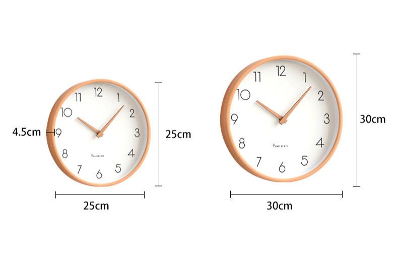 Brehn | Nordic Minimalist Holz Stille Wanduhr