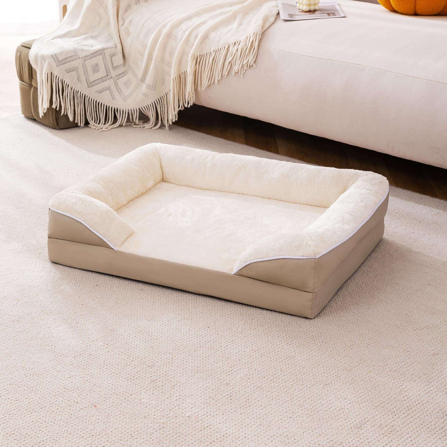 Orthopädisches Bolster-Seiten-Sofa-Hundebett