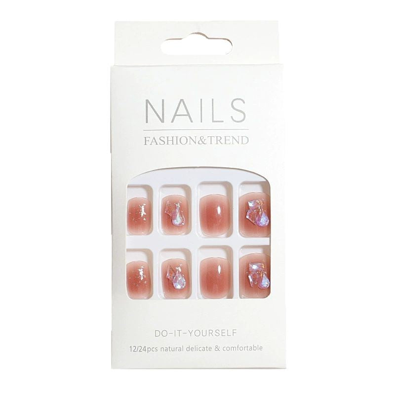Künstlerisches Nageldesign Press-On Set mit Kristallakzenten Brehn