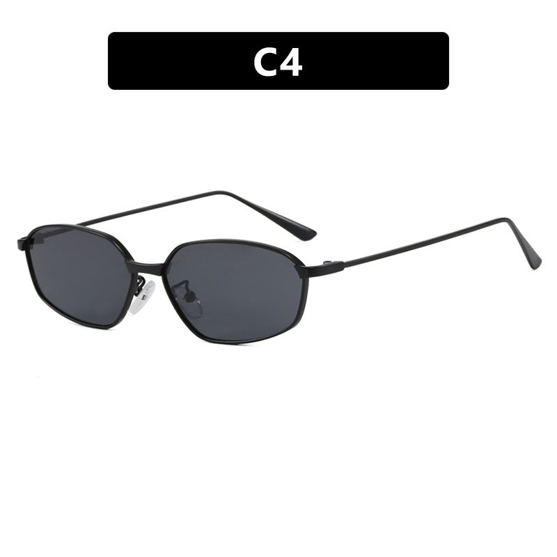Damen geometrische Sonnenbrille mit schützendem UV-Filter und minimalistischem Metallrahmen Brehn