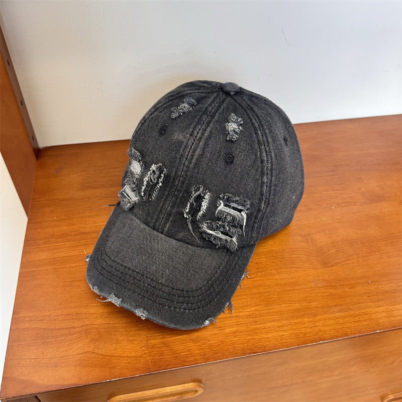 Damen Distressed Denim Verstellbare Baseballkappe Brehn