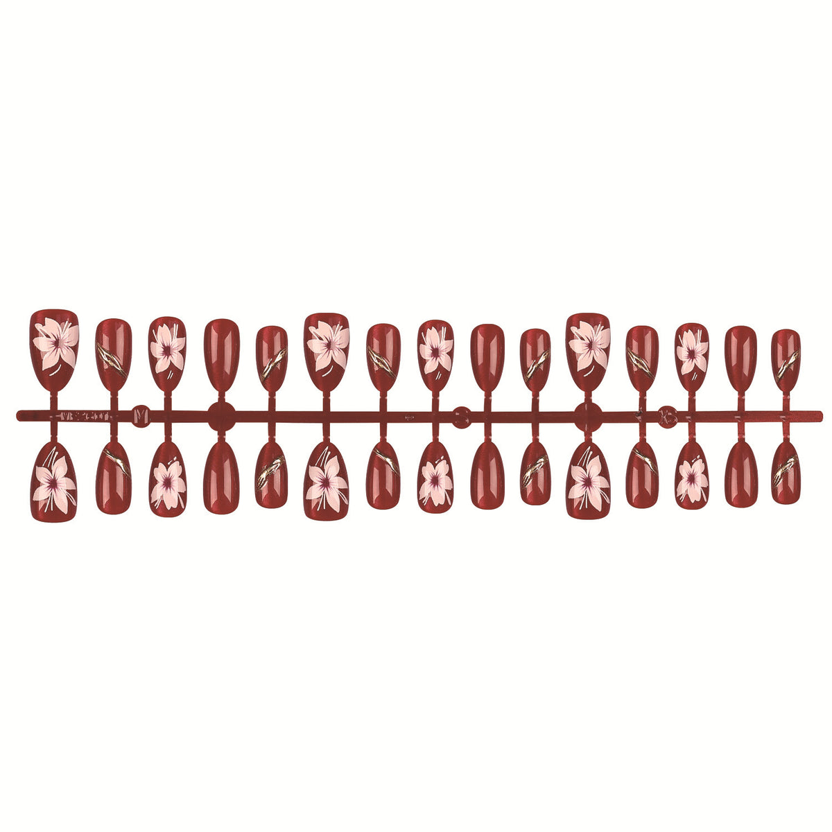 Blumenmuster Press-On Nail Art Set