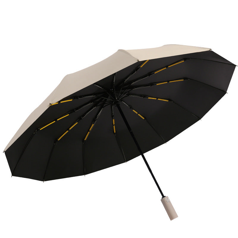 Damen Premium Falt-Regenschirm mit zwei funktionalen Nutzungsmöglichkeiten Brehn