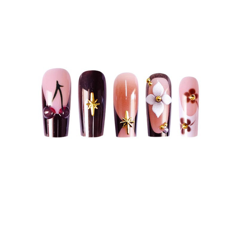 Dekorative Lange Acryl-Nail Art Brehn