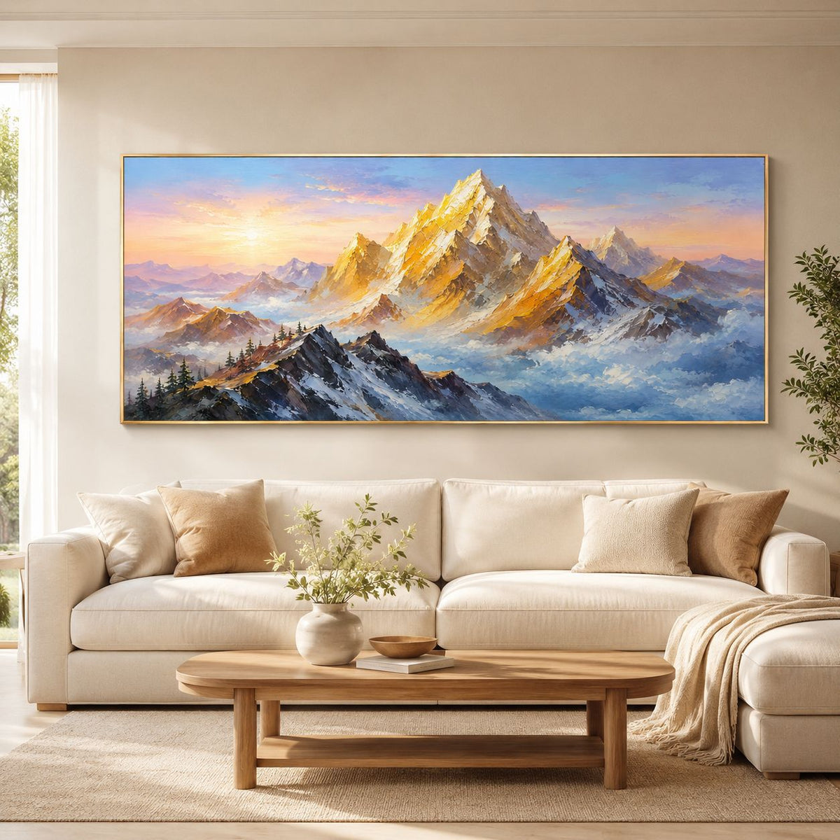 Majestätische Berglandschaft Leinwand Kunstwerk für Zuhause
