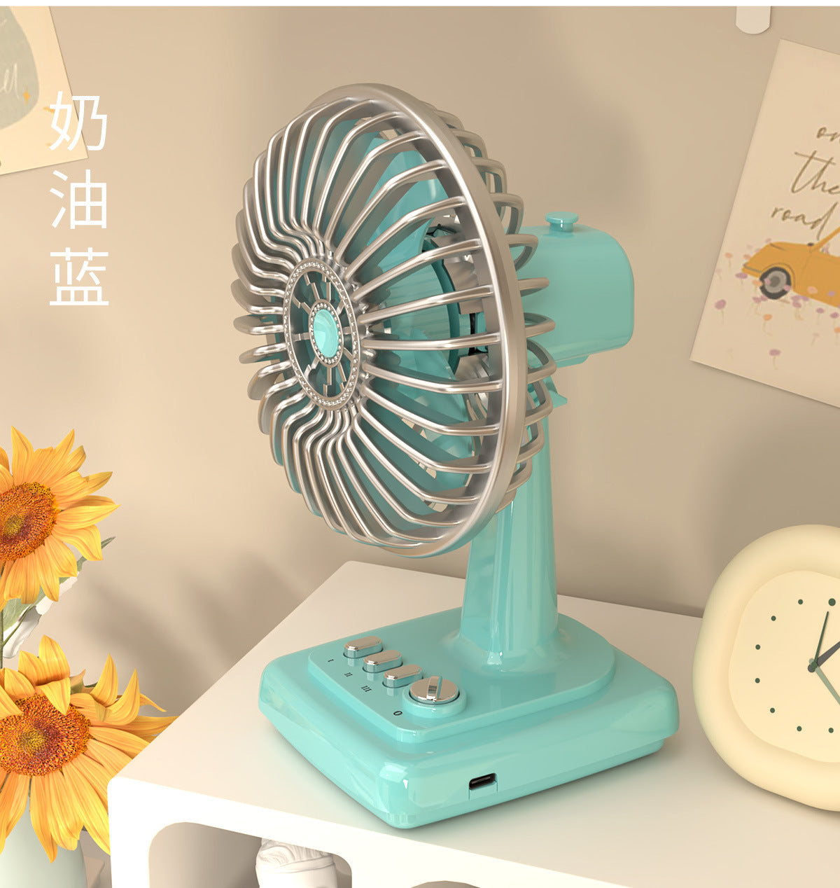 Damen tragbarer Tischventilator mit variablem Neigungswinkel und leistungsstarkem Akku Brehn