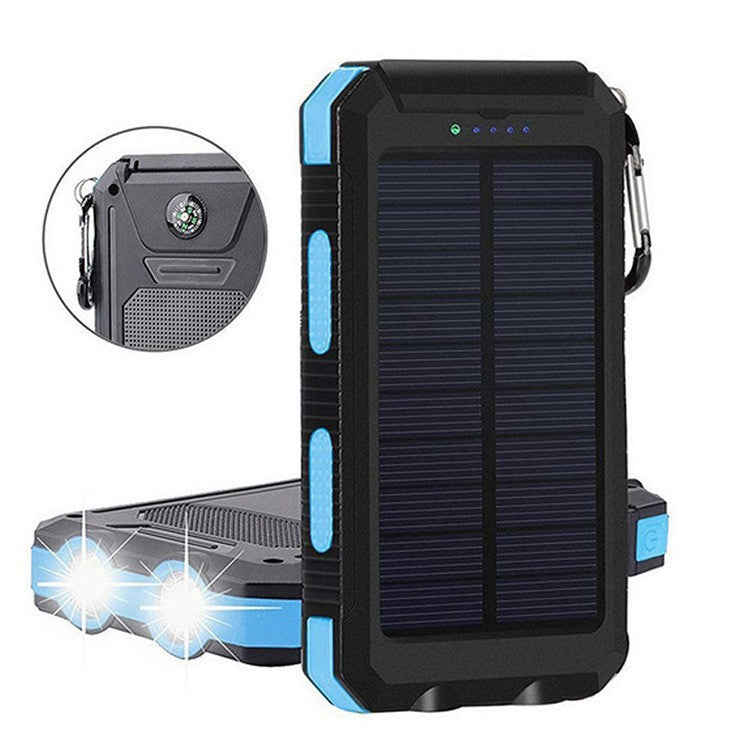 Solarbetriebene Powerbank mit Robustem Gehäuse und Integrierter LED-Beleuchtung Brehn