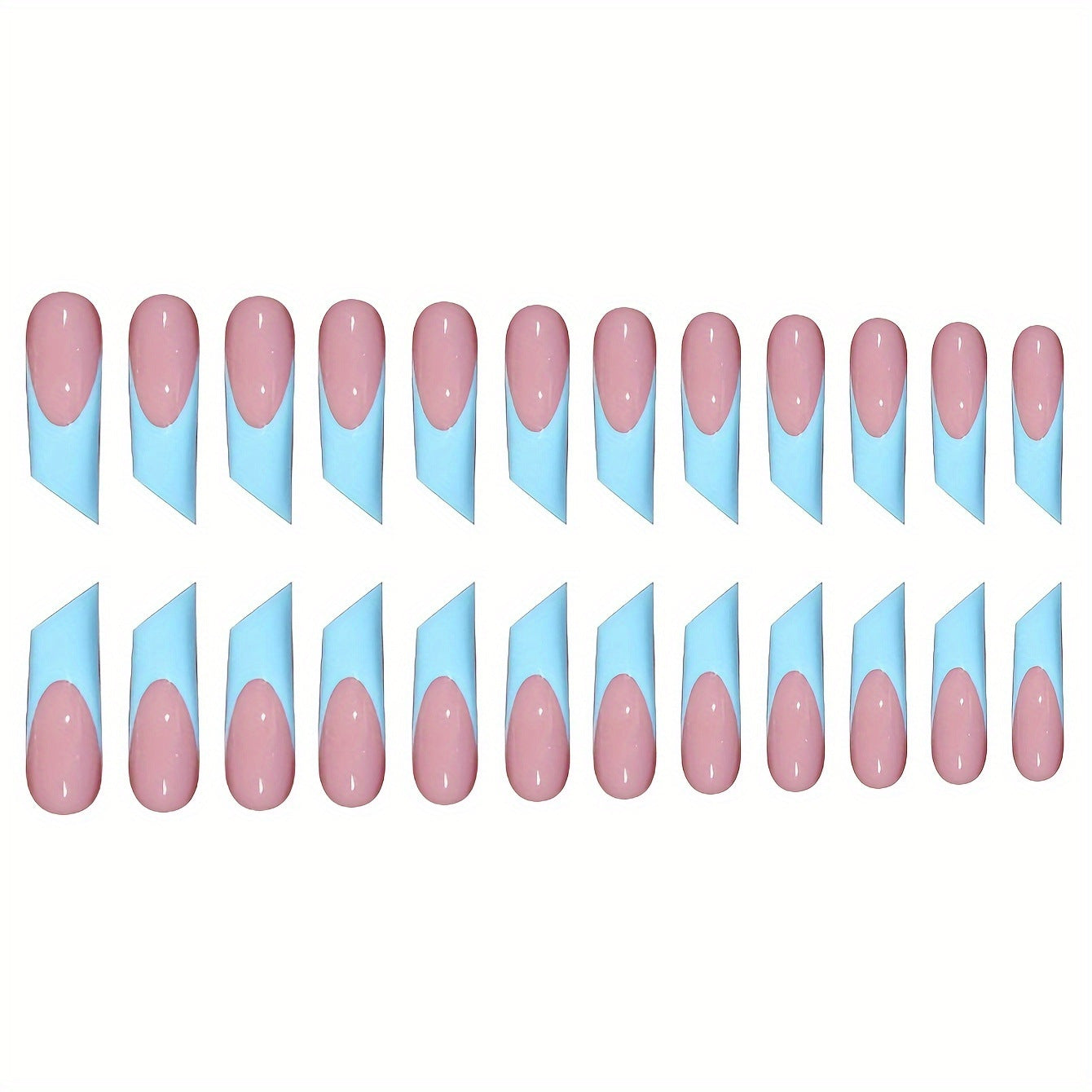 Moderne Geometrische Press-On Nagelkunst Brehn
