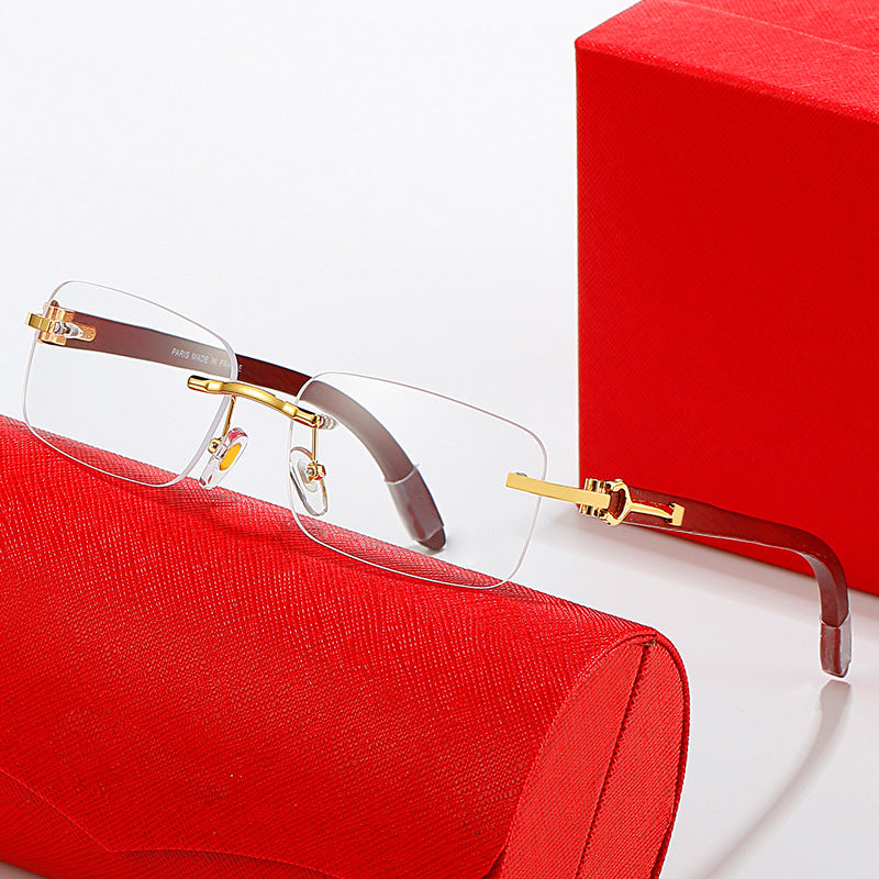 Damen modische Halbrahmen-Sonnenbrille mit luxuriösem Metall- und Kunststoffrahmen Brehn