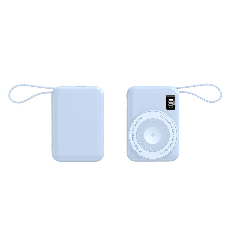 Tragbare Powerbank mit integrierter Qi-Ladefunktion und digitaler Anzeige Brehn