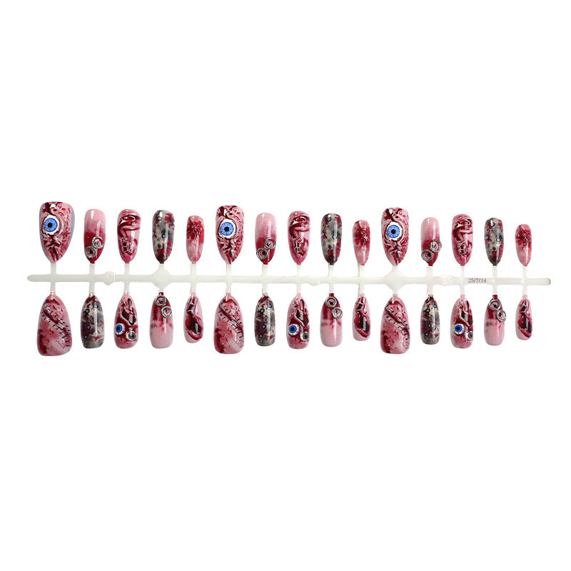 Künstlerisches Thema Press-On Nails Set mit einzigartigen Designelementen Brehn