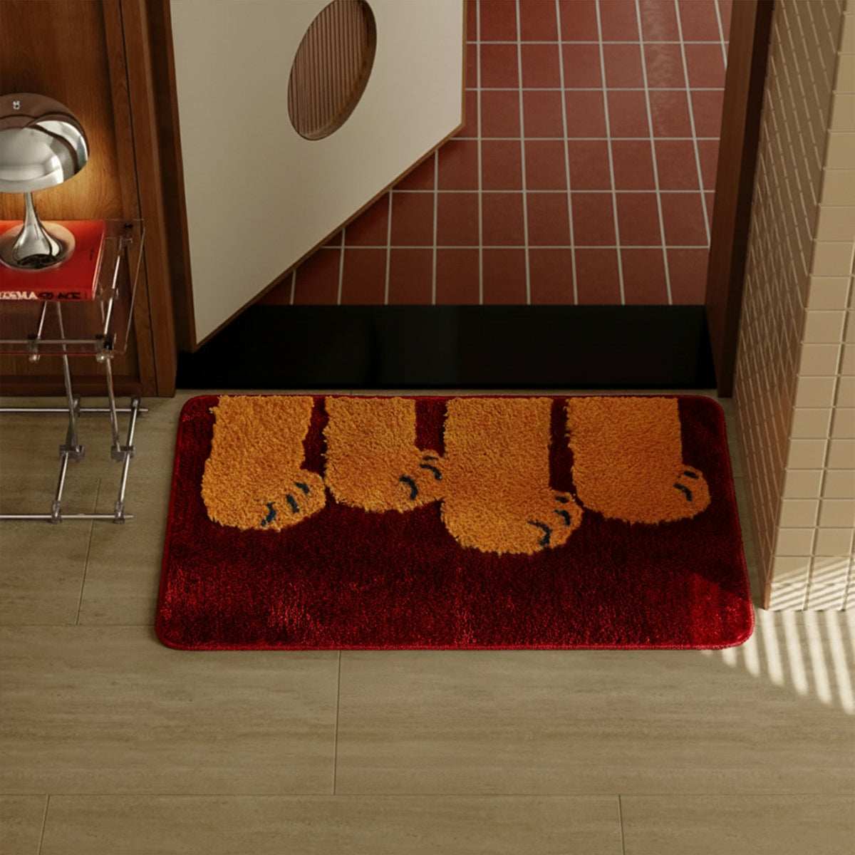 Badematte mit Pfotenmotiv und extraweichem Hochflor Brehn