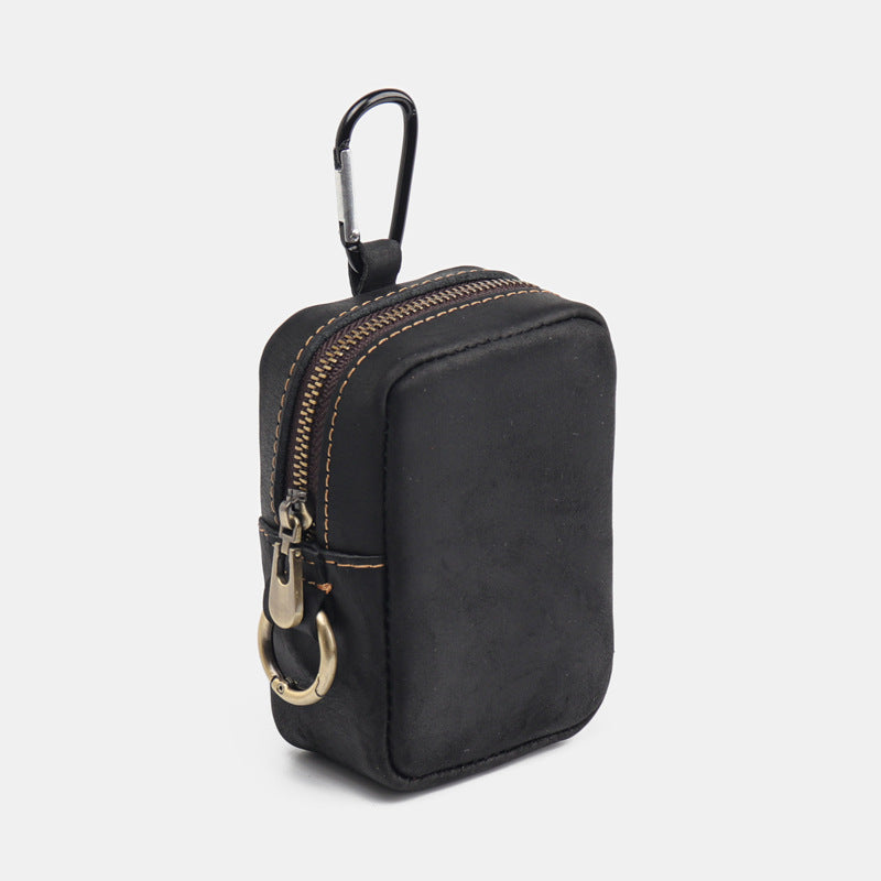 Leder Reißverschluss Schlüsselanhänger Tasche