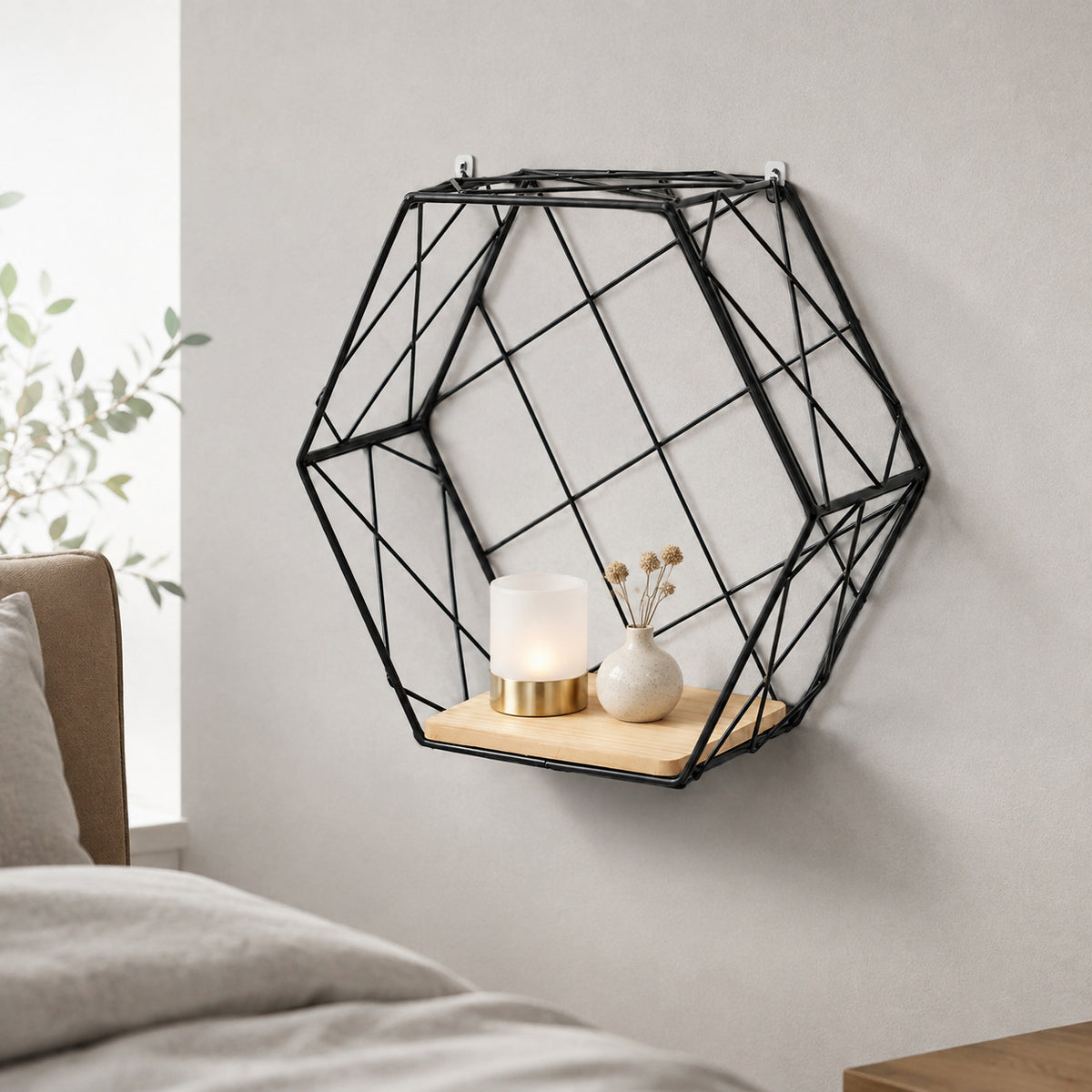 Geometrischer Drahtregal-Organizer