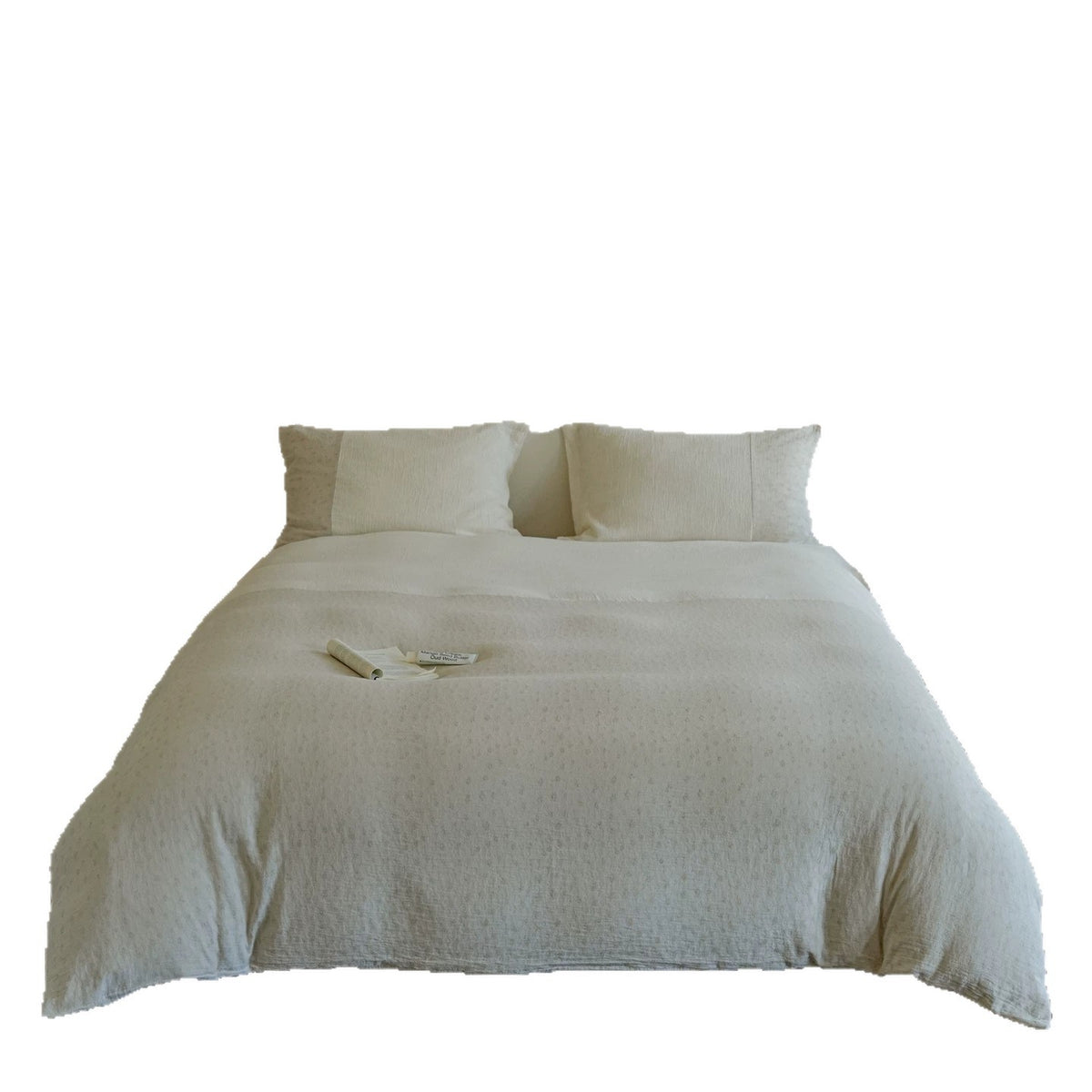 Stonewashed Texturiertes Leinen Bettdeckenbezug Set mit Atmungsaktivem Leichtgewicht Gewebe