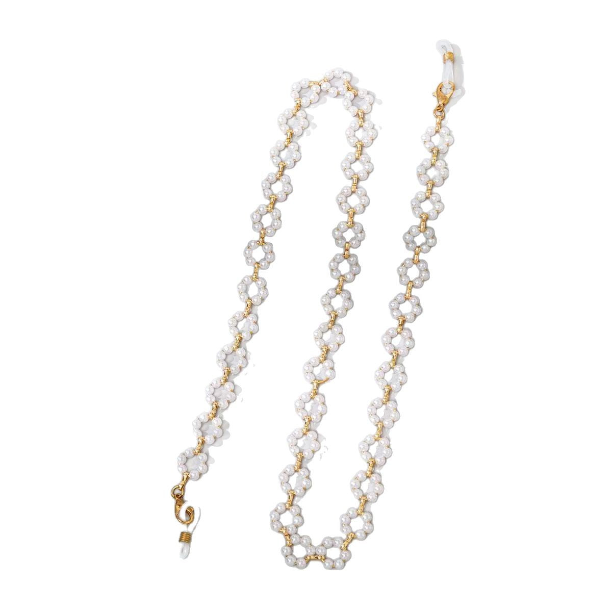 Eleganter Perl- und Goldketten-Brillenhalter Brehn
